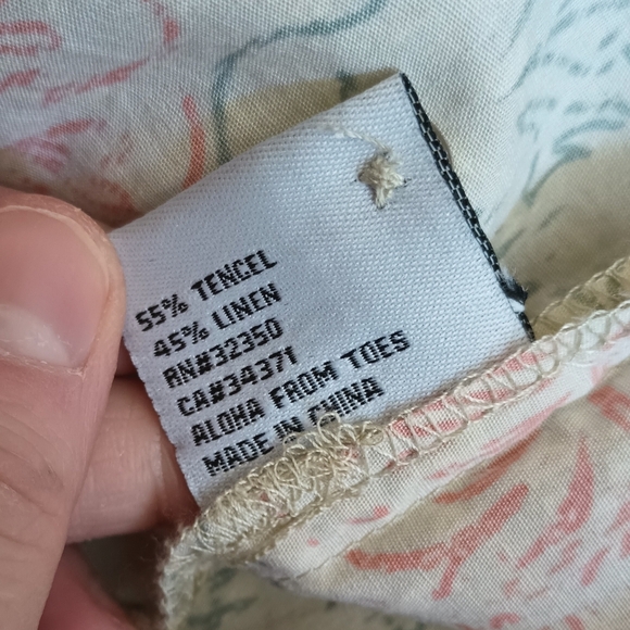 Toes On The Nose Dream Fit Coastline Shirt Mens XXL Hawaiian Tencel Linen Blend - Picture 5 of 12